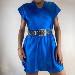 vintage cobalt blue slip dress